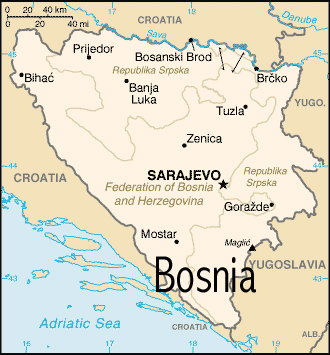 Mapa de Bosnia y Herzegovina